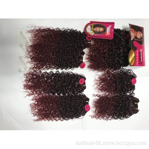 Hot sale Adorable synthetic hair extensions quattro bebe curl 4pcs,small curly heat resistant fiber synthetic hair packing